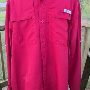 Bright Red  Long Sleeve Realtree Fishing Shirt